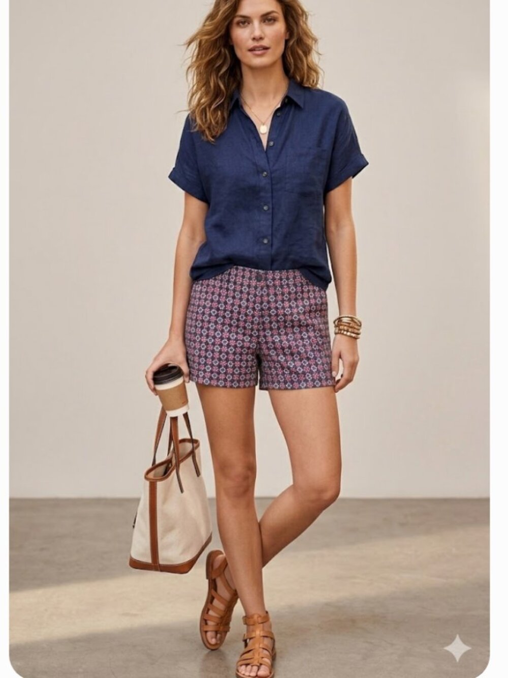 NEW GAP 100% Cotton Chino Shorts Diamond Geometric Pattern Pockets 0 S Mid-Rise